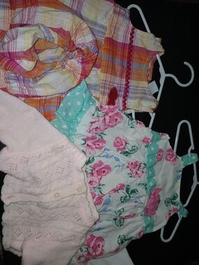 Kids Floral Ruffle Dress in Pink & Teal And Plaid Dress W/bottom